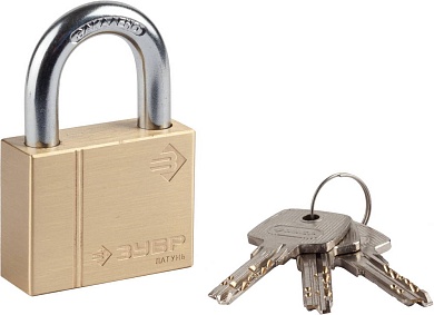ЗУБР 50 мм, латунный корпус, навесной замок (37299-50)37299-50
