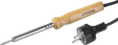 STAYER MAXTerm 30Вт конус, Электропаяльник с деревянной рукояткой (55310-30)55310-30