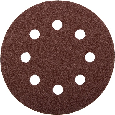Круг шлифовальный ЗУБР ″Мастер″ универсальный, из абразивной бумаги на велкро основе, 8 отверстий, Р60, 125мм, 5шт35562-125-060
