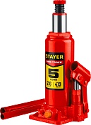 STAYER RED FORCE, 5т, 216-413 мм, Бутылочный гидравлический домкрат (43160-5)43160-5_z01