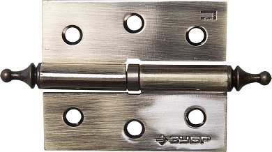 ЗУБР 75х63х2.5 мм, разъемная, правая, цвет старая латунь (AB), 2 шт, карточная петля (37605-075-5R)37605-075-5R