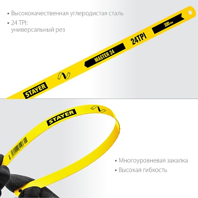 STAYER MASTER-24 24 TPI, 300 мм, 1 шт, коробка 50 шт, Полотно по металлу (1589-01)1589-01_z01
