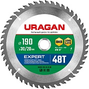 URAGAN Expert 190х30/20мм 48Т, диск пильный по дереву36802-190-30-48_z01