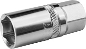 KRAFTOOL 1/2″, 21 мм, Свечная торцовая головка с резиновой вставкой (27812-21)27812-21_z01