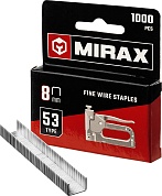 MIRAX тип 53 (A/10/JT21) 8 мм, 1000 шт, калибр 23GA, скобы для степлера (3153-08)3153-08