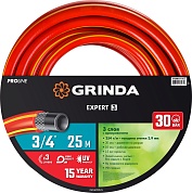 GRINDA EXPERT 3, 3/4″ 25 м, 30 атм, трёхслойный, армированный, поливочный шланг, PROLine (8-429005-3/4-25)8-429005-3/4-25_z02