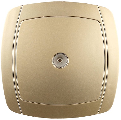 СВЕТОЗАР Акцент, телевизионная одинарная в сборе цвет золотой металлик, Электрическая розетка (SV-54215-GM)SV-54215-GM