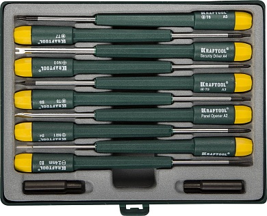 KRAFTOOL X-Telecom 12 предм., Набор отверток для точных работ (25616-H12)25616-H12