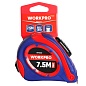 Рулетка пластмассовая 7.5м*25мм самоблокирующаяся WP261007 WORKPRO