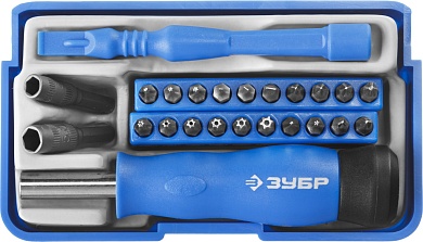 ЗУБР 24 предм., Отвертка для точных работ с насадками (25648-H24)25648-H24