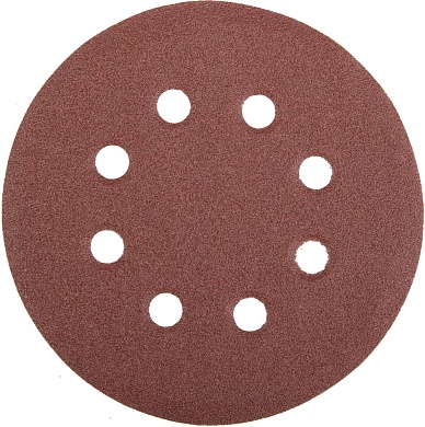 Круг шлифовальный универсальный STAYER ″MASTER″ из абразивной бумаги на велкро основе, 8 отверстий, Р120, 125мм, 5шт35452-125-120