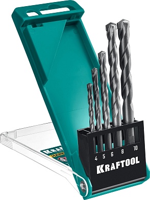 KRAFTOOL HARD 5 шт: 4-5-6-8-10 мм набор сверл по по твёрдым материалам29177-H5