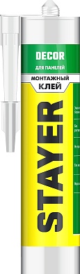 STAYER 280 мл, белый, Монтажный клей для молдингов и панелей, PROFESSIONAL (41327)41327 STAYER 280 мл, белый, Монтажный клей для молдингов и панелей, PROFESSIONAL (41327)41327