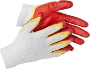 STAYER EXPERT-2, эластичные, натуральный хлопок, размер L-XL, перчатки с двойным латексным обливом (11409-XL)11409-XL