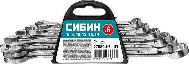 СИБИН 6 шт, 6 - 14 мм, Набор комбинированных гаечных ключей (27089-H6)27089-H6_z01
