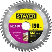 STAYER LAMINATE 190 x 30/20мм 56T, диск пильный по ламинату, аккуратный рез3684-190-30-56_z01