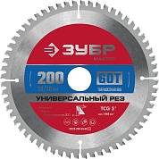 ЗУБР Универсальный рез 200 x 30мм 60Т, диск пильный по алюминию36916-200-30-60_z01