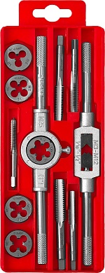 ЗУБР 12 предм., сталь 9ХС, Набор метчиков и плашек в пластиковом боксе (28121-H12)28121-H12 ЗУБР 12 предм., сталь 9ХС, Набор метчиков и плашек в пластиковом боксе (28121-H12)28121-H12