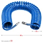 ЗУБР 15 м, 8х12 мм, 15 бар, Воздушный спиральный шланг с фитингами рапид, Профессионал (6472-15)