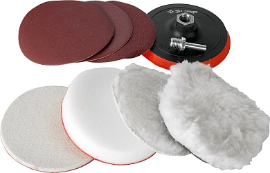 ЗУБР 125мм,7шт., Набор полировальных насадкок для дрели/УШМ (3591-125-H7)3591-125-H7