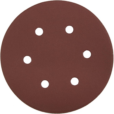 Круг шлифовальный ЗУБР ″Мастер″ универсальный, из абразивной бумаги на велкро основе, 6 отверстий, Р320, 150мм, 5шт35566-150-320