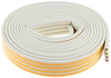 ЗУБР 16 м, профиль D, белый, резиновый, самоклеящийся уплотнитель (40920-016)40920-016