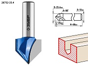 ЗУБР 25.4x25мм, угол 90°мм, фреза пазовая галтельная V-образная28752-25.4