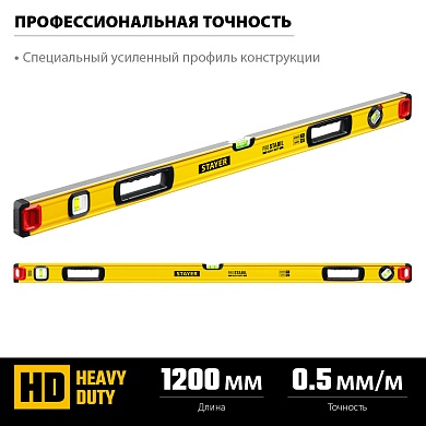 STAYER ProStabil 1200 мм, Строительный фрезерованный уровень (3471-120)3471-120_z02