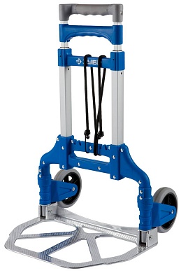 ЗУБР ТР-60 до 60кг, каркас и платформа из алюминия, платформа 39х28см, колёса d13см, вес 3,2кг, складная хозяйственная тележка (38750-60)38750-60