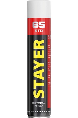 STAYER STD 65 750мл выход до 65л адаптерная, Монтажная пена, PROFESSIONAL (41134)41134
