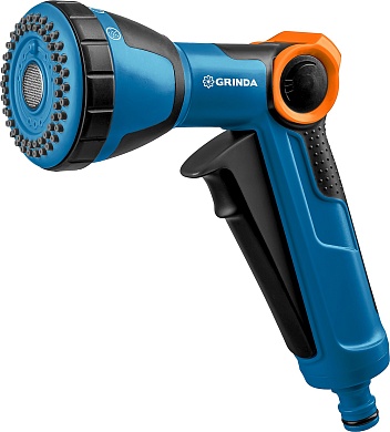 GRINDA X-S, с регулятором напора, душевой, 4 режима, курок спереди, двухкомпонентный, поливочный пистолет, PROLine (429165)429165