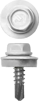 ЗУБР СКМ 9003 25 х 5.5 мм, белый, кровельный саморез, 1800 шт (4-300310-55-025-9003)4-300310-55-025-9003