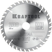 KRAFTOOL Optima 200х30мм 36Т, диск пильный по дереву36951-200-30