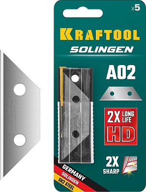 KRAFTOOL Solingen А02 5 шт, Трапециевидные лезвия (09627-S5)09627-S5_z02