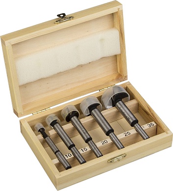 ЗУБР 5 шт., 10-15-20-25-35мм, набор сверл форстнера по дереву, фанере, ДСП2994-H5