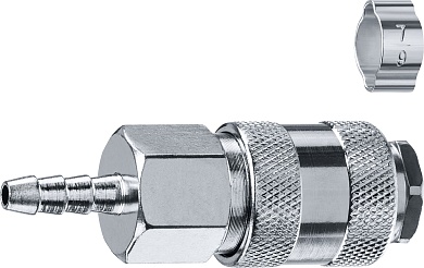 ЗУБР штуцер ″елочка″, 6 мм - рапид муфта, Переходник с обжимным хомутом, Профессионал (64917-06)64917-06