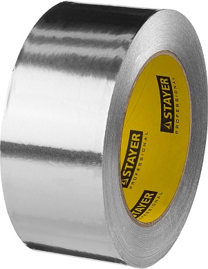 STAYER ProTape 50 мм х 50 м до 120 °С, Алюминиевая лента самоклеящаяся, PROFESSIONAL (12268-50-50)12268-50-50