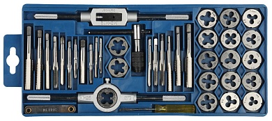 ЗУБР 40 предм., сталь 9ХС, Набор метчиков и плашек в пластиковом боксе (2810-H40)2810-H40_z01