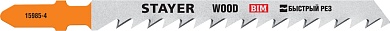 STAYER T144DF, T-хвост., Bi-Metal, высокий ресурс, по тверд. дереву, шаг зуба 4мм, раб. длина 75мм, 2шт, Полотна для лобзика, Professional (15985-4)15985-4_z02