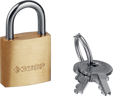 ЗУБР 20 мм, латунный корпус мини, навесной замок, Профессионал (37130-20)37130-20_z01