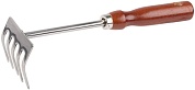GRINDA 250 мм, нержавеющая сталь, деревянная ручка, ручные грабельки (8-421149)8-421149_z01