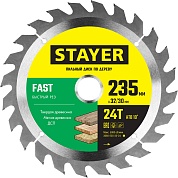 STAYER FAST 235 x 32/30мм 24Т, диск пильный по дереву, быстрый рез3680-235-32-24_z01