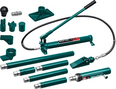 KRAFTOOL 10т, в пластиковом кейсе, Набор для правки кузова (43435-10)43435-10