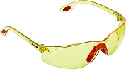 ЗУБР СПЕКТР 3 жёлтые, широкая монолинза, открытого типа, защитные очки (110316)110316
