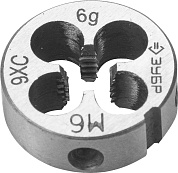 ЗУБР М6x1.0мм, сталь 9ХС, Плашка круглая ручная (4-28022-06-1.0)4-28022-06-1.0