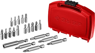 Набор ЗУБР: Биты ″МХ-21″, CR-V, с магнитным адаптером, в компактном ударопрочном боксе26600-H21