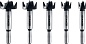 STAYER Forstner 5 шт., 15-20-25-30-35мм, набор сверл форстнера по дереву, ДСП