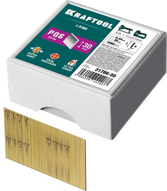 KRAFTOOL тип 23GA (P0.6) 30 мм, 10 000 шт, шпильки для нейлера (31786-30)31786-30