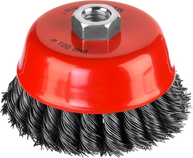 MIRAX 100 мм, жгутированная стальная проволока, 0.5 мм, Щетка-крацовка чашечная (35104-100-2)35104-100-2