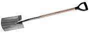 ЗУБР из нержавеющей стали, деревянный черенок с рукояткой, прямоугольная, Штыковая лопата, Профессионал (4-39417)4-39417